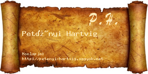 Petényi Hartvig névjegykártya